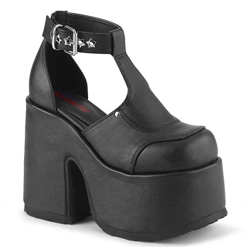 DemoniaCult - CAMEL-103 Sandales à plateforme - Noir